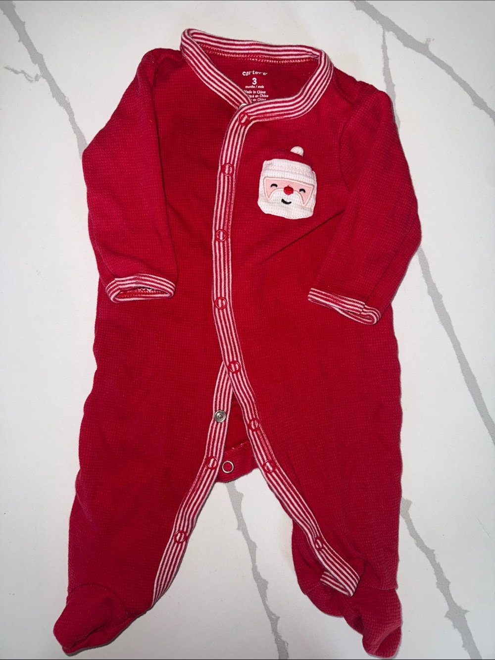 Carter's Red Footed Holiday Pajamas with Santa Pocket